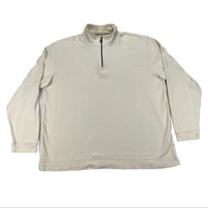 Tommy Bahama Mens Large Ivory Pima 100% Cotton 1/4 Zip Long Sleeves Pullover
